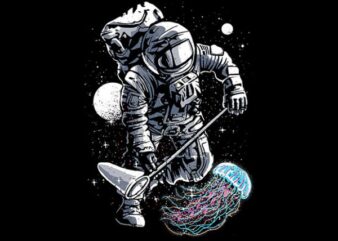 Astronaut Jellyfish T shirt Design