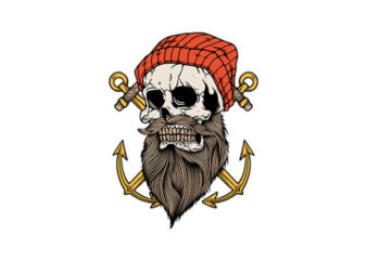 Skull Anchor t shirt template vector
