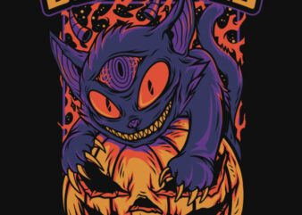 Devil Eyes Halloween Theme T-Shirt Design