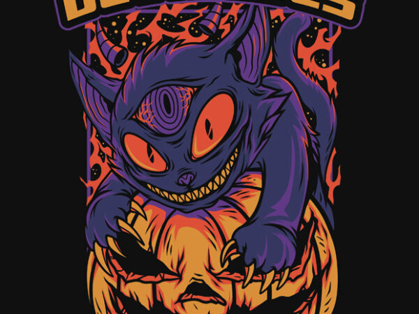 Devil Eyes Halloween Theme T-Shirt Design