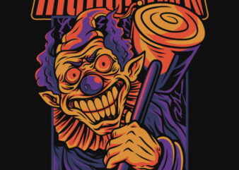 High Clown Halloween Theme T-Shirt Design