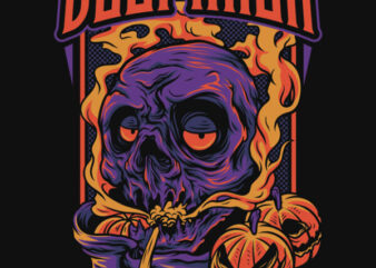 Doom High Halloween Theme T-Shirt Design