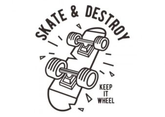 Skate & Destroy t shirt design for sale