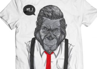 Slick Ape – Gorilla Business tshirt design vector