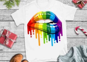 Dripping lips,Sexy Rainbow Dripping Lips SVG,Sexy Rainbow Dripping Lips design tshirt,Lips svg,LGBT Dripping Lips