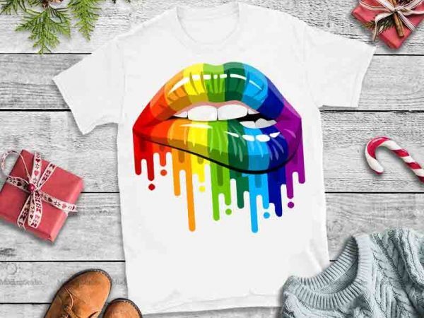 Dripping lips,Sexy Rainbow Dripping Lips SVG,Sexy Rainbow Dripping Lips design tshirt,Lips svg,LGBT Dripping Lips