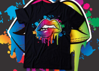 lip multicolor rainbow color lip graphic design | RAINBOW lip graphic design