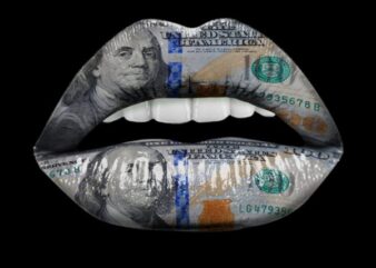 Dollar Lips t-shirt design for sale